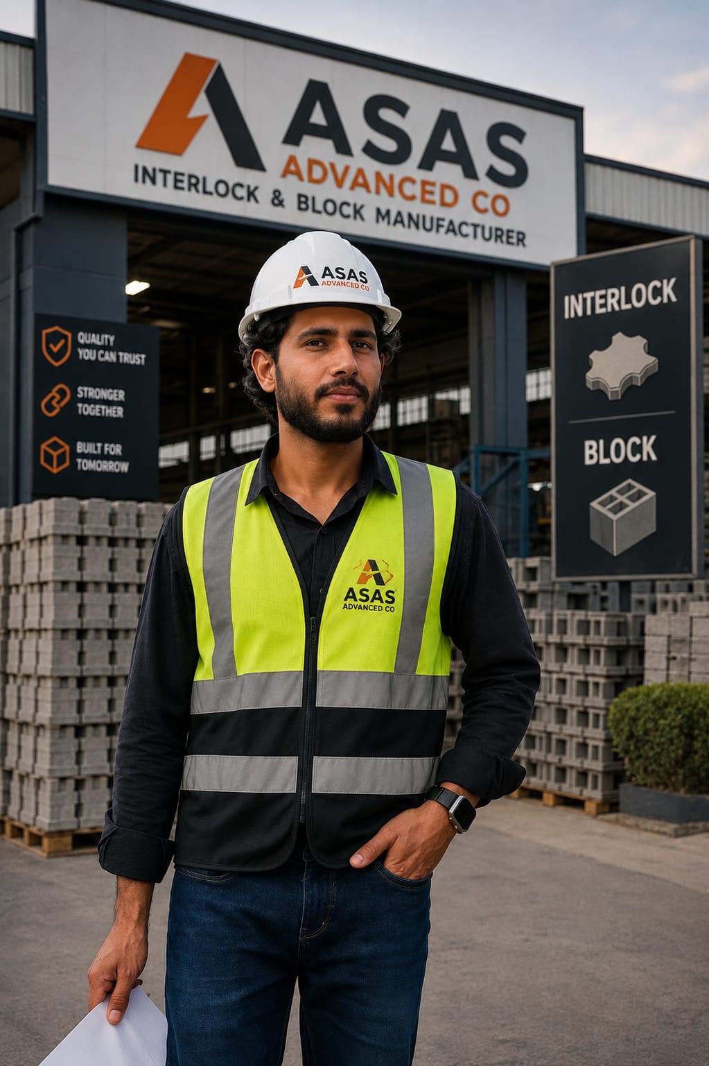 ASAS Advanced Co concrete block production factory in Saudi Arabia