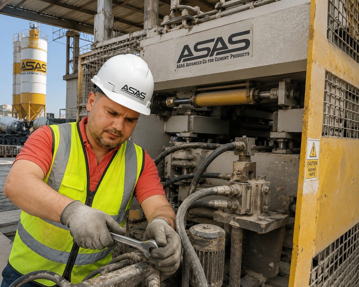 ASAS Advanced Co concrete block production factory in Saudi Arabia